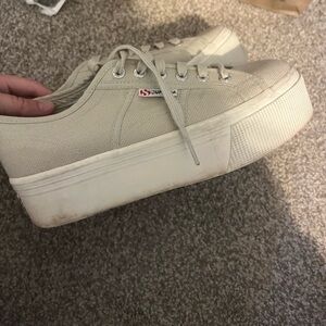 Superga Women's Grey Platform Sneakers